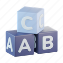 alphabet, cube, game, toy, dice, letter