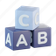 alphabet, cube, game, toy, dice, letter 