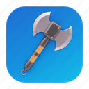 axe, app, mobile, weapon, smartphone, building, tool, ui 