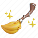 broom, game, game assets, equipment, medieval, sparkling, halloween, witch, wizard 