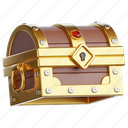 treasure, chest, game, game assets, equipment, medieval, antique 