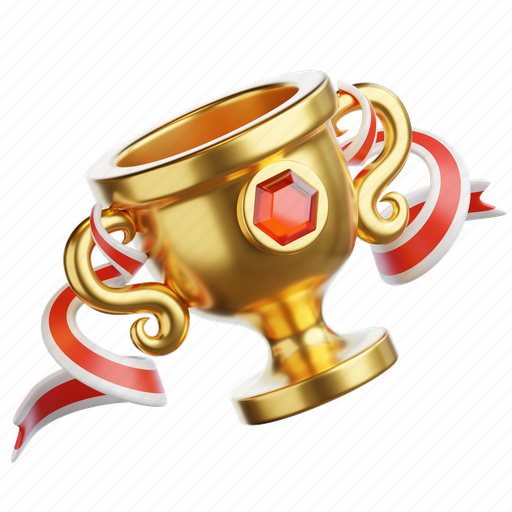 Trophy, gold, golden, game, game assets, equipment, medieval 3D illustration - Download on Iconfinder