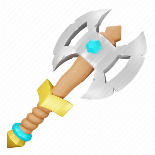 Axe, pickaxe, game, blade, weapon, cutting, asset 3D illustration - Download on Iconfinder