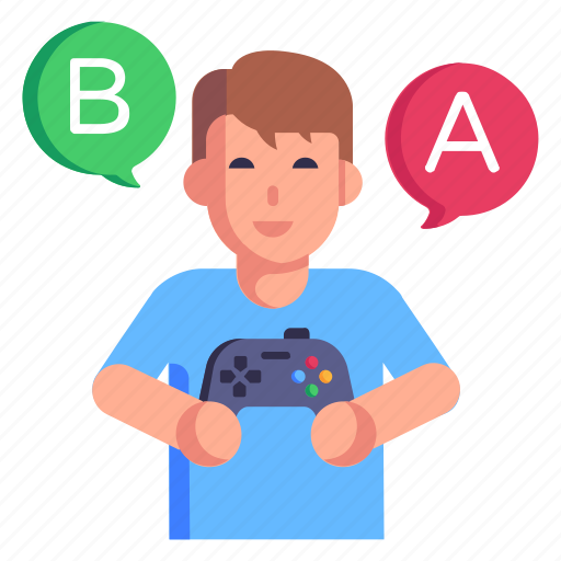Game testing, gaming person, ab gaming, game experiment, video gaming icon - Download on Iconfinder