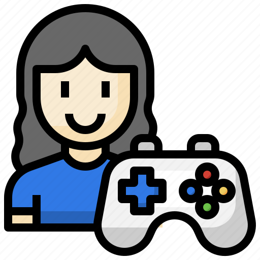 Gamer, game, console, video, girl, gaming icon - Download on Iconfinder