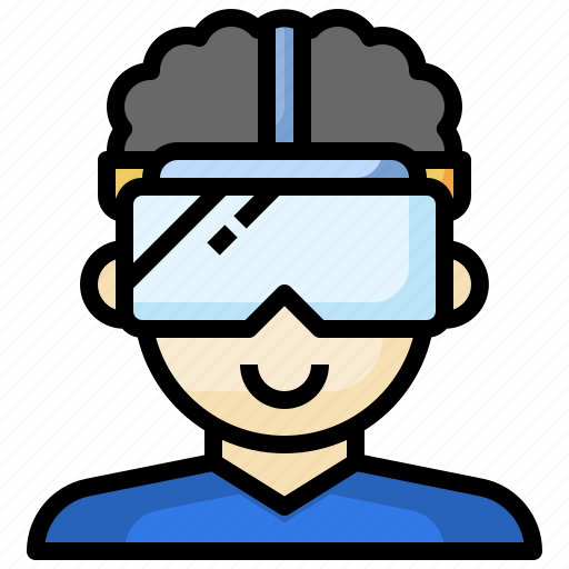Vr, glasses, augmented, reality, virtual, man, gaming icon - Download on Iconfinder