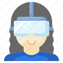 vr, glasses, augmented, reality, virtual, woman, gaming
