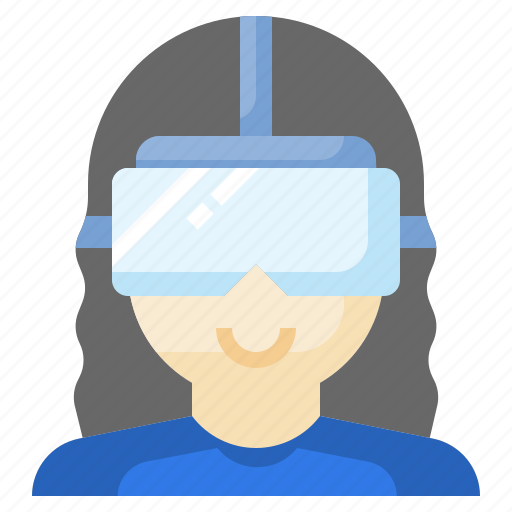 Vr, glasses, augmented, reality, virtual, woman, gaming icon - Download on Iconfinder