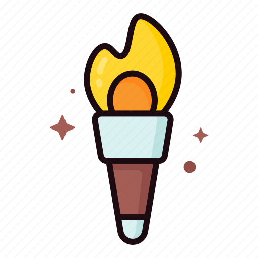 Torch, light, flashlight, flame, fire, tool, camping icon - Download on Iconfinder