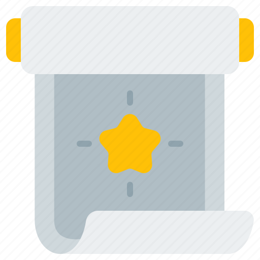 Scroll, star, papyrus, paper, game, gaming, item icon - Download on Iconfinder