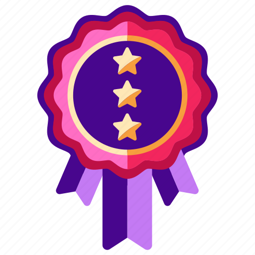 Badge, ribbon, level, medal, achievement, prize, reward icon - Download on Iconfinder