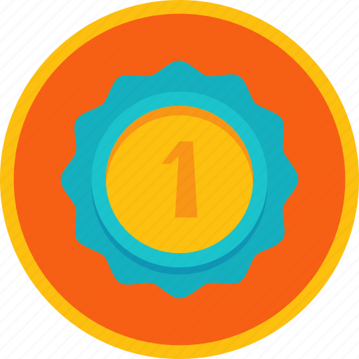 Badge, gold, first, trophy, prize, win, winner icon - Download on Iconfinder