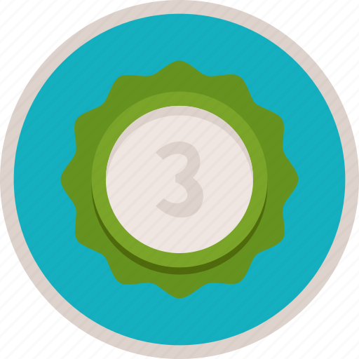Badge, third, bronze, trophy, winner, award, gamification icon - Download on Iconfinder