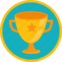 achievement, award, badge, bowl, cup, first, gamification, gold, golden, place, prize, star, trophy, win, winner 