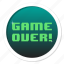 play, death, end, die, lose, loser, game, finish, gamer, rip, gamification, win, badge, game over 