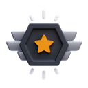 achievement, badge, award, winner, reward, medal, star, rank 