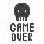 game, over, skull, text 
