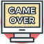 game, game over, lcd, led, monitor screen 
