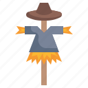 scarecrow, agriculture, character, farming, gardening, tools