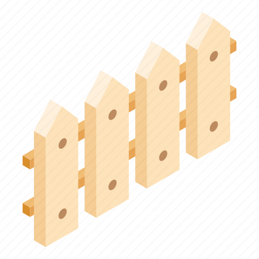 Construction, fence, garden, isometric, kit, set, wood icon - Download on Iconfinder
