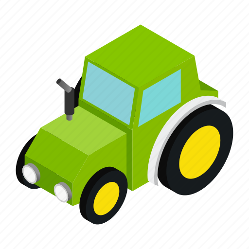 Agricultural, agriculture, agronomy, crop, isometric, outline, tractor icon - Download on Iconfinder