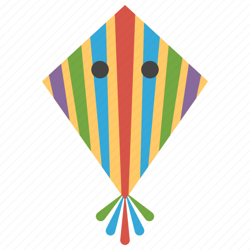 Aircraft, kite, kite flying, paper kite, stripped kite icon - Download on Iconfinder