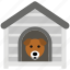 dog home, dog house, pet house, puppy hut, puppy shelter 