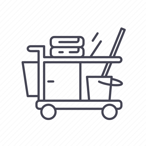 Hotel, inn, service, trolley, cleaning service icon - Download on Iconfinder