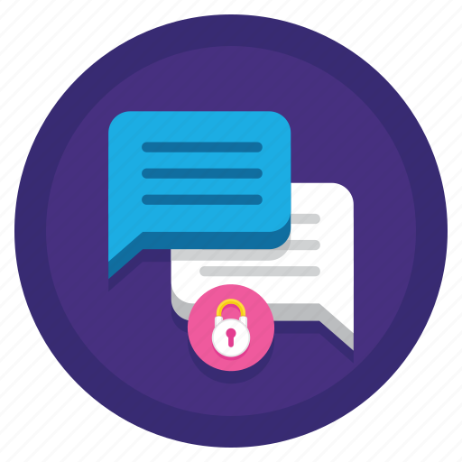 Chat, encrypted, hidden, lock, protected, secure icon - Download on Iconfinder