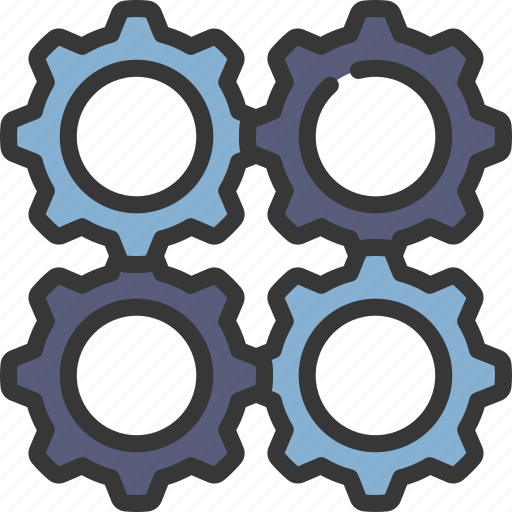 Four, cog, wheels, engineering, engine, settings icon - Download on Iconfinder
