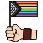 flag, hand, rainbow, lgbtq, pride, lgbt, love, queer, lesbian 