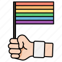 flag, hand, rainbow, lgbtq, pride, sexuality, lgbt, carnaval