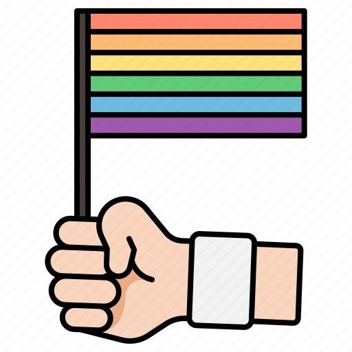 Flag, hand, rainbow, lgbtq, pride, sexuality, lgbt icon - Download on Iconfinder