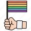 flag, hand, rainbow, lgbtq, pride, sexuality, lgbt, carnaval 
