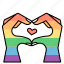 hand, love, heart, pride, lgbtq, power, support, lgbt, rainbow 