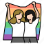 pride, lesbian, sexuality, lgbtq, flag, love, partner, lgbt, couple 