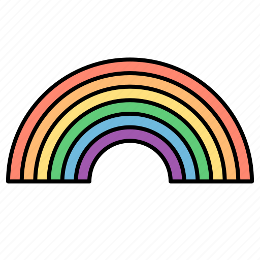 Rainbow, semicircle, lgbtq, pride, lgbt, sky, sunrays icon - Download on Iconfinder