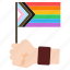 flag, hand, rainbow, lgbtq, homosexual, pride, carnaval, lgbt 