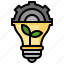 bulb, ecology, environment, gear, idea, light, plant 