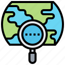 countries, location, magnifying, map, search 