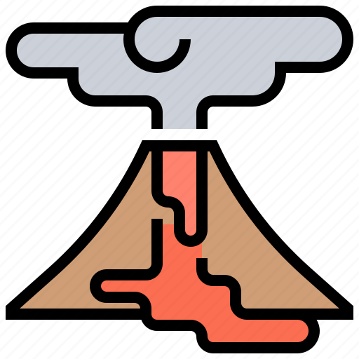 Eruption, flow, lava, pyroclastic, volcano icon - Download on Iconfinder