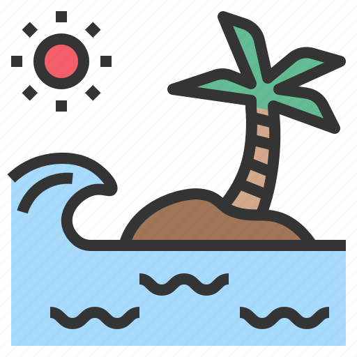 Island, ocean, sea, tsunami, wave icon - Download on Iconfinder