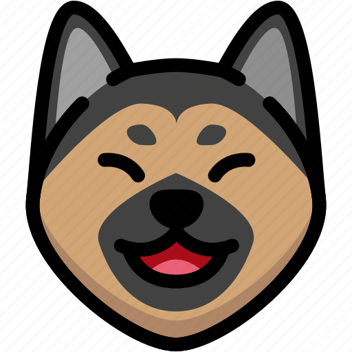 Dog, emoji, emotion, expression, face, feeling, laughing icon - Download on Iconfinder