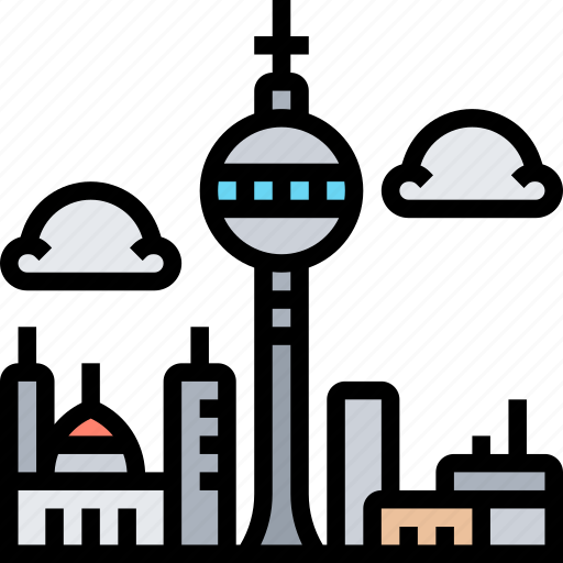 Fernsehturm, berlin, tower, city, downtown icon - Download on Iconfinder