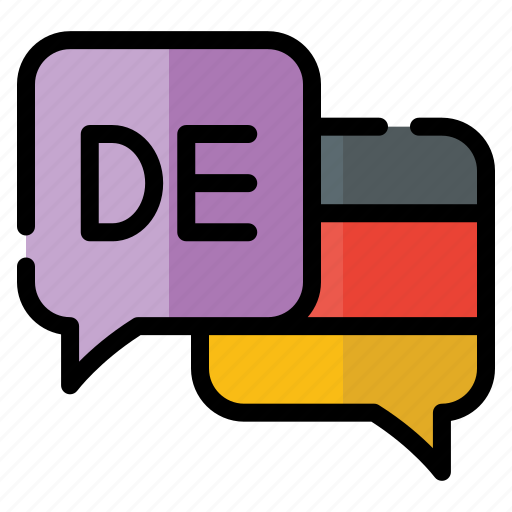 Language, germany, translate, chat box, communications, speech bubble, flag icon - Download on Iconfinder