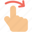 arrow, finger, gesture, hand, rotate icon icon 