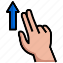 2x, flick, up, arrow, touch, screen, slide, gestures
