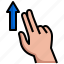2x, flick, up, arrow, touch, screen, slide, gestures 