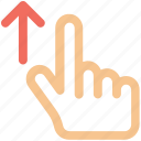 arrow, drag, finger, gesture, hand, up icon