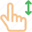 arrow, arrows, bottom, creative, down, drag, finger, fingers, four, four-fingers-drag, gesture, grid, hand, interaction, line, move, shape, swipe, top, touch, touch-gestures, up, work icon 